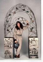 <i>Ahhh...Venezia,</i> sculpture by Janice Metzel, � '88 ~  Steel, semi-precious stones, light